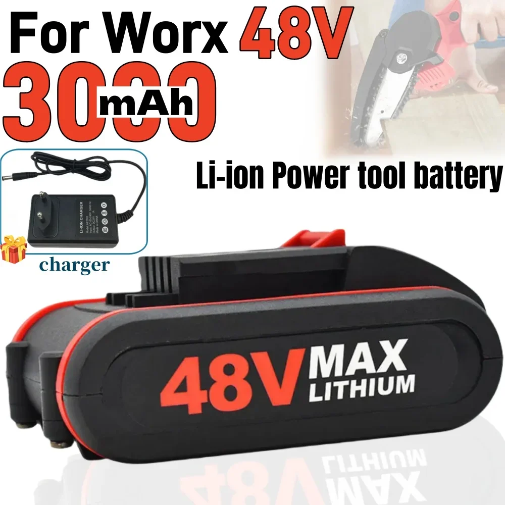 

For Worx 48V 3000mAh Cordless Rechargeable Batteries Replacement Parts, Impact Drills, Electric Scissors Electric Saws, 24V 48V