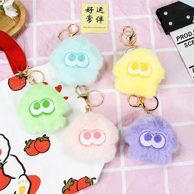 Splatoon Inkling Plush Keychain Anime Orange Red Inkling Kawaii Animal Backpack Pendant Soft Stuffed Cartoon Toy Doll Kid Gift