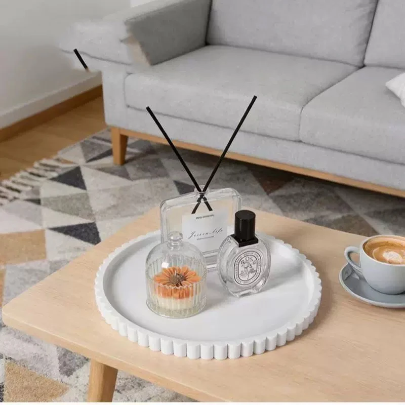 Circular Tray Fruit Tray Nordic Modern Style Tea for Coffee Table Dining Table Countertops Miscellaneous Storage Home Decor
