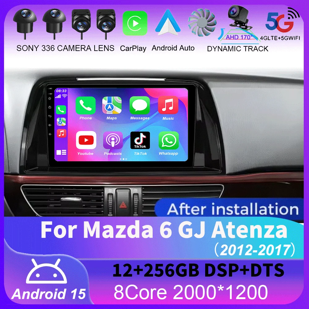 

Android 15 For Mazda 6 GJ Atenza 2012 2013 2014 2015 2016 2017 Carplay Auto Car Multimedia All-in-one Car Radio Video Player GPS