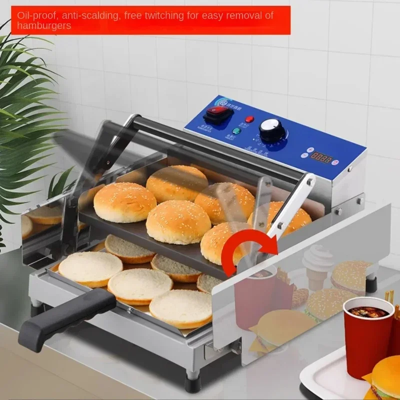 220V Burger Machine Commercial Small Automatic Bread Embryo Heating Baking Burger Fried Chicken Shop Machine Snack Equipment