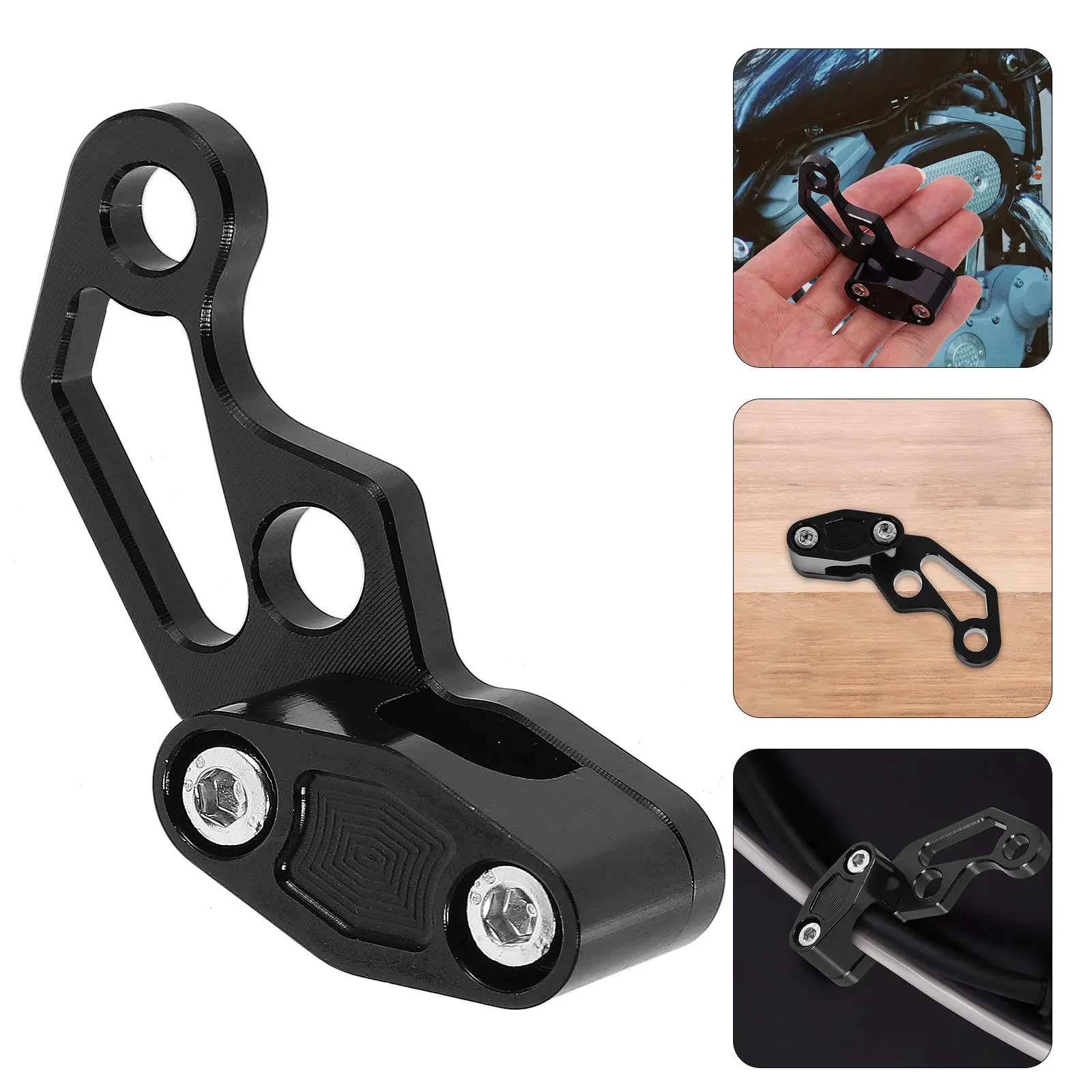 

Oil Pipeline 1 Hole CNC Brake Cable Retaining Clip Aluminum Motorcycle Brake Cable Clips Guide Wire Accessories Silver Color