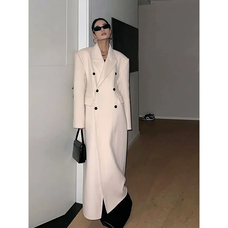 2024 Autumn/Winter New Fashionable and Versatile Medium to Long Loose Woolen Coat for Women