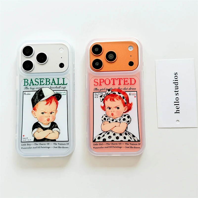Cute Little Girl and Boy Phone Case For Samsung Galaxy A27 A37 A57 A16 A07 A17 A36 A26 A56 A55 A35 A25 A15 A54 A24 A14 A06 4G 5G