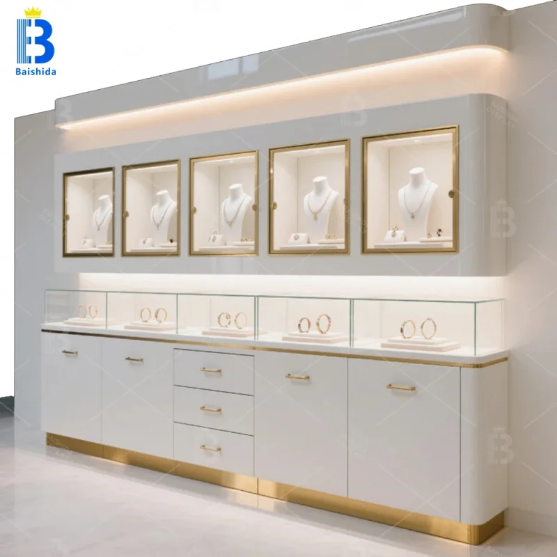 custom.Custom Retail Lockable Sliding Glass Door Bottom Wooden Storage Cabinet Tempered Glass Jewelry Display Stands Showc