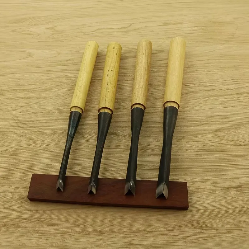 0.8 1.0 1.2 1.4cm V Type Tap Exposedness Triangle Chisel Woodworking Chisels Woodcut Knife for Carving Blank Tools