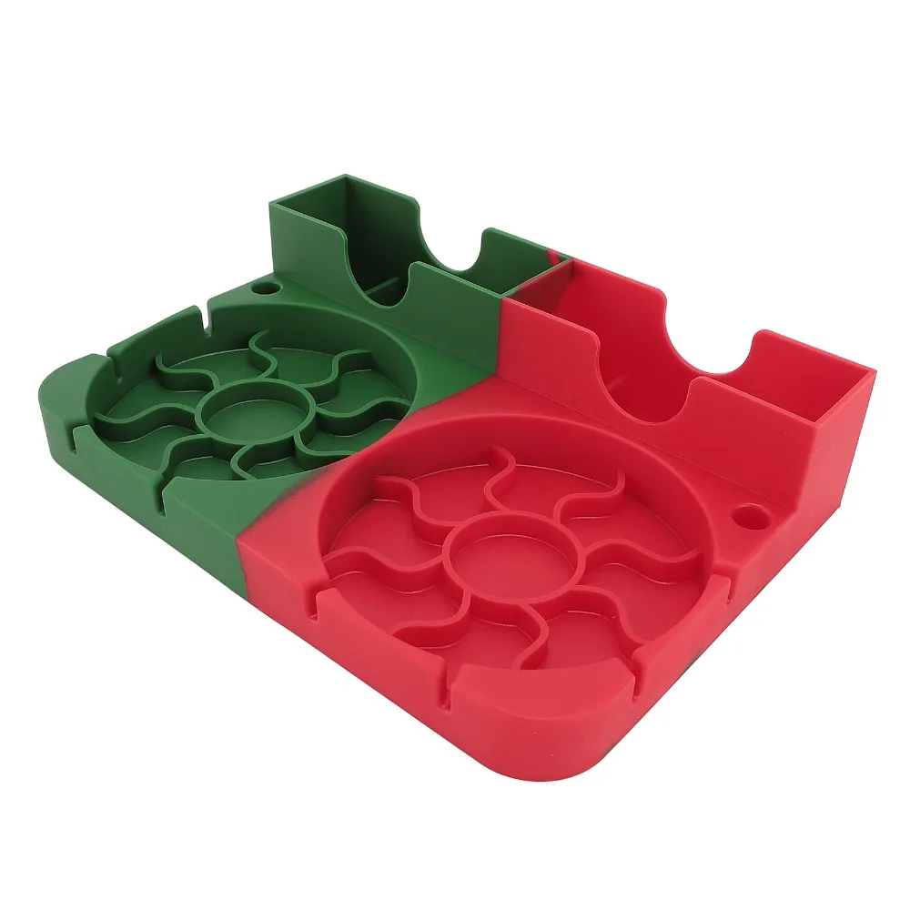 Non Slip Base Water Bottle Drying Rack 8.19×5.71×1.81in Red/Black/Grey Bottle Dryer Stand Silicone Tumbler Dry Rack