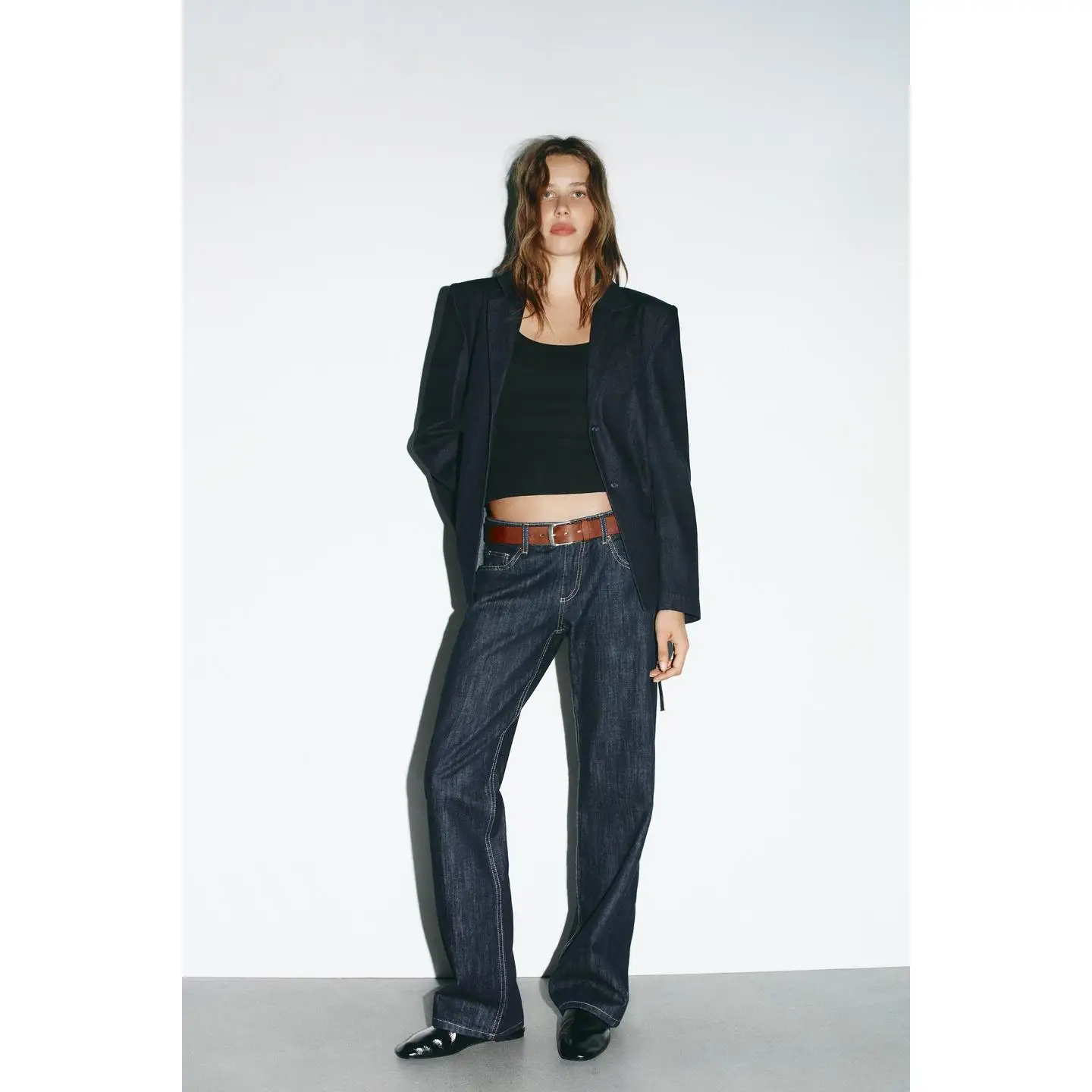 Simple Ele banlieue Sle irt costume Jaet avec ceinture début d'automne vêtements de travail décontracté coupe ajustée grande taille manteau pour femmes