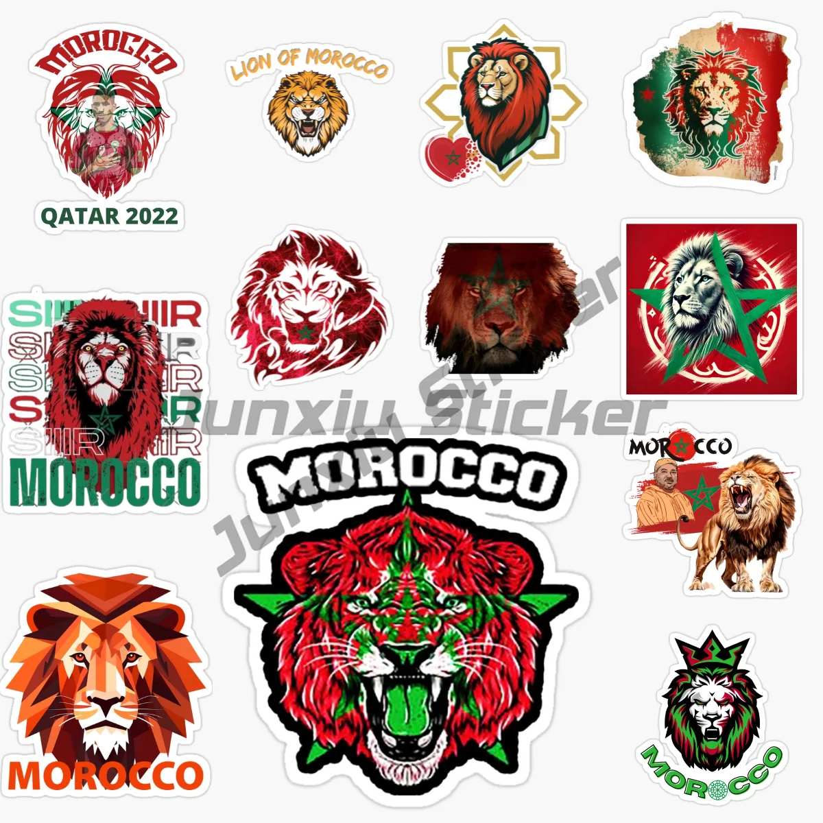 

MOROCCO Flag Map Lion Heart Car Sticker Car Decal Motorcycle Car Accessorie Self-adhesive Reflect Light Decal