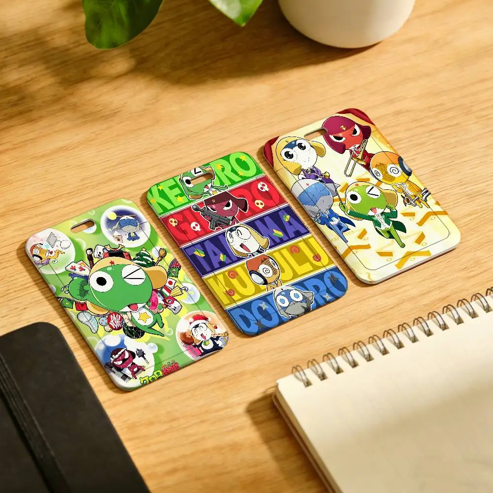 Cartoon Keroro Gunso Sgt. Frog Badge Reel Dress Clips Brooches With Tags ID Name Card Holders Gift