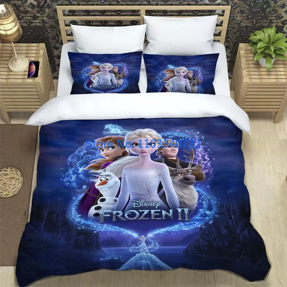 Frozen Elsa Anna Princess Pattern Quilt Duvet Cover Set 3D Print Comforter Cover Bedclothes for Boy Girl Bedding Sets Decor