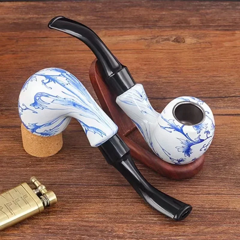الكلاسيكية الرجعية الدخان التبغ الأنابيب أصحاب التدخين القابلة للتنظيف تقليل القطران المحمولة القابلة لإعادة التدوير الأنابيب الشخصية للتدخين الرجال الهدايا