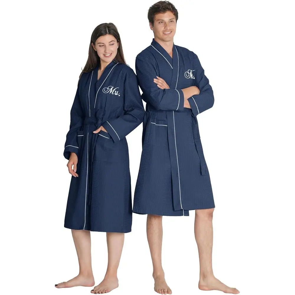 

AW BRIDAL Mr and Mrs Wale Knit Robe Set or Wedding Engagement Gits, Anniry Matching Robes or Couples, Women and Men