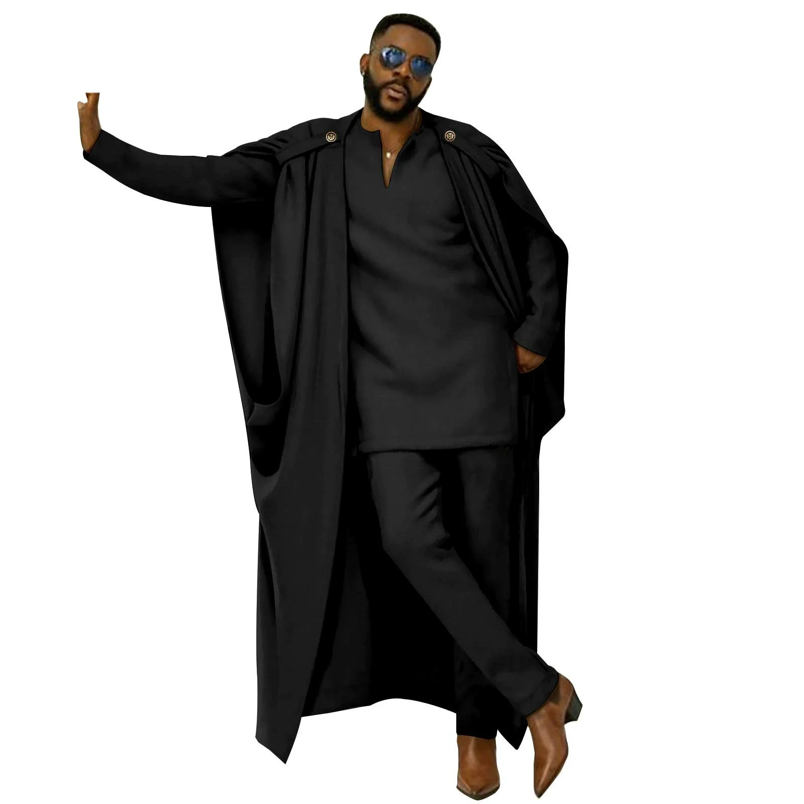 الملابس التقليدية للرجال الأفريقيين 3 قطعة مجموعة Dashiki قميص + السراويل أنقرة Agbada رداء التراث وتتسابق الدعاوى الأفريقية