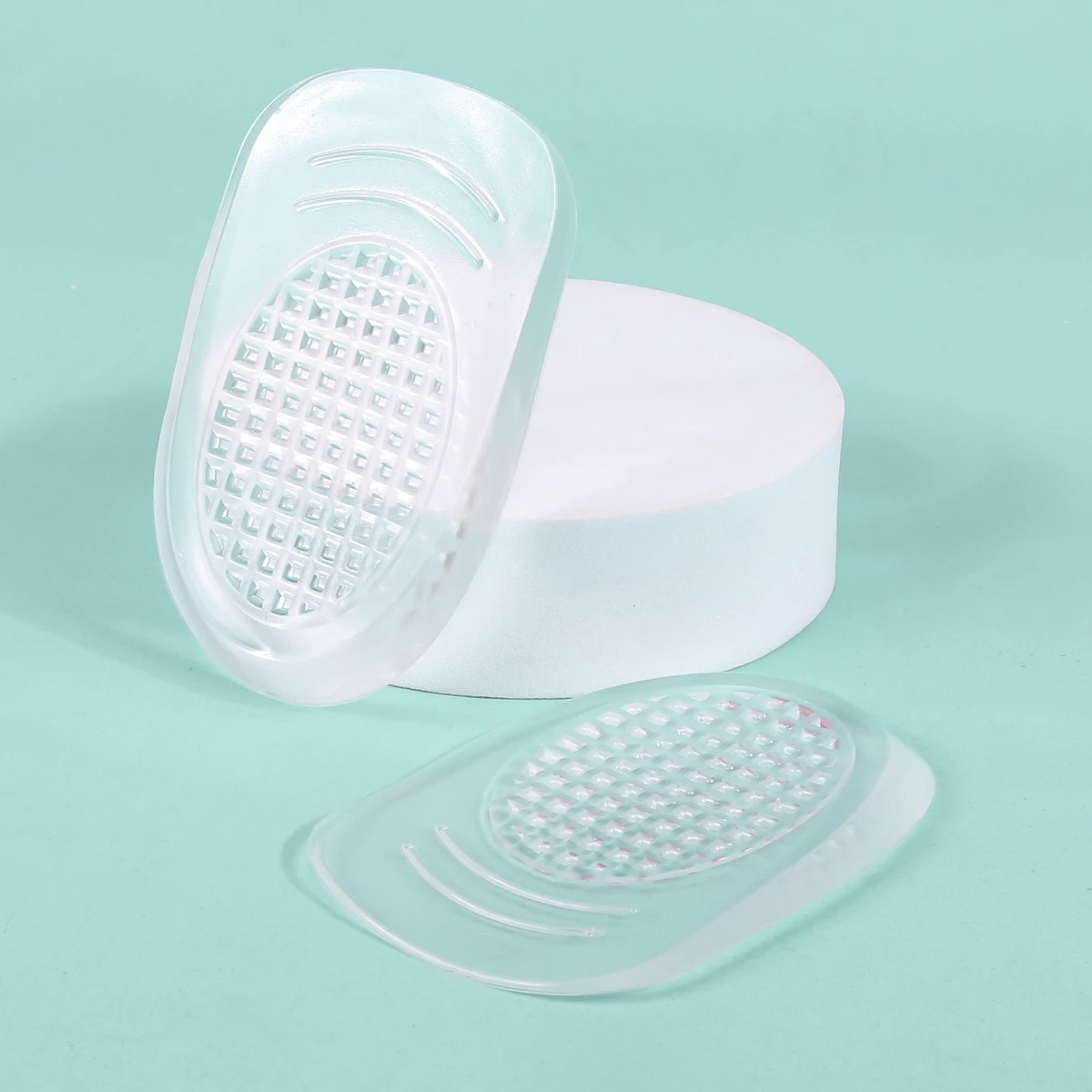 S L Größe Silikon Transparente Höhenerhöhungs-Pads für Herren und Damen, Halbhohe Fersenpolster – Detail 7
