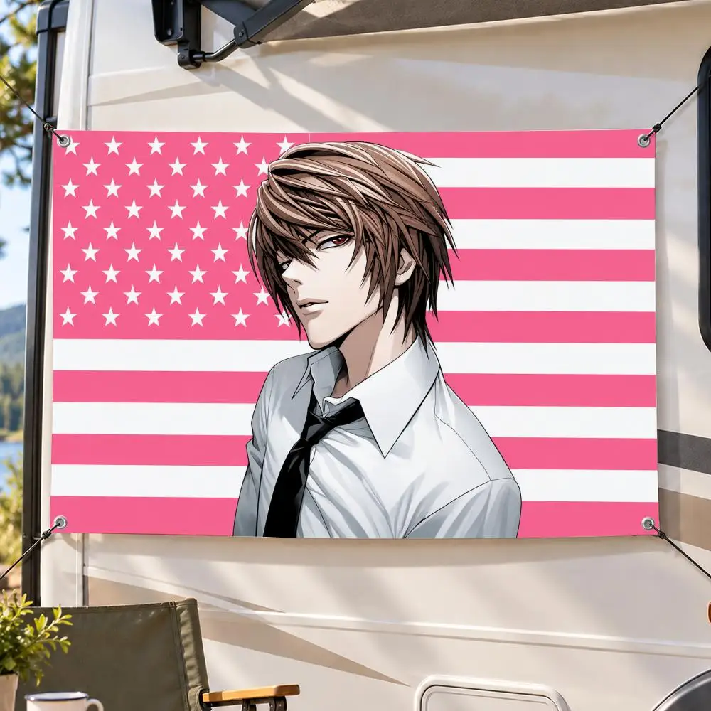Anime Mystery Death Note Flags Decorative Flag Banner Indoor Outdoor Garden Yard Patio Party Camping Wall Decor Gift