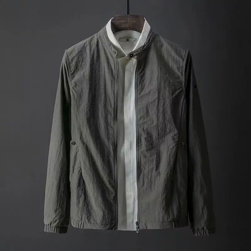 

Повседневная уличная куртка с тонким воротником-стойкой для мужчин, осенняя новинка Sle Youth (3) Slim Fit Long Sve, верхняя одежда обычной длины