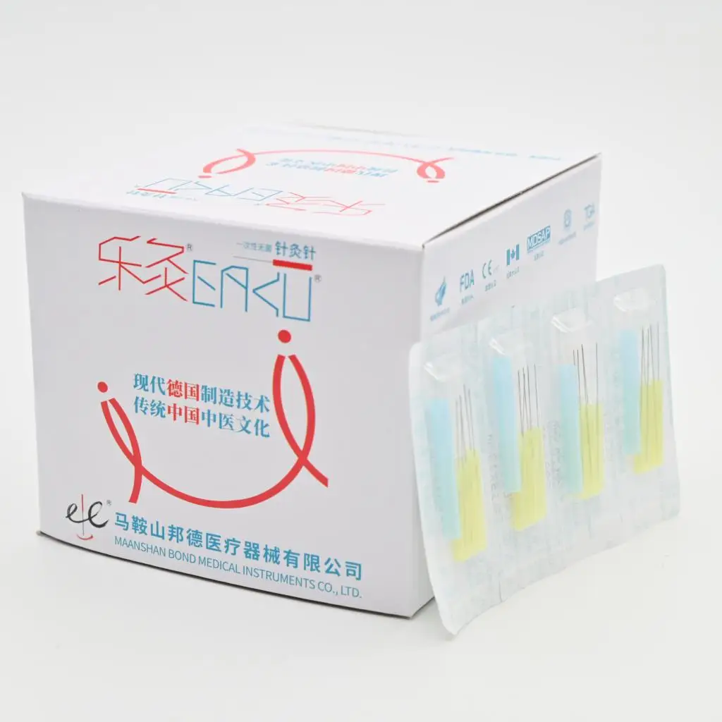 500 pcs EACU brand plastic handle acupuncture needle disposable gasification needle abdomen needle 0.12/0.14/0.16mm