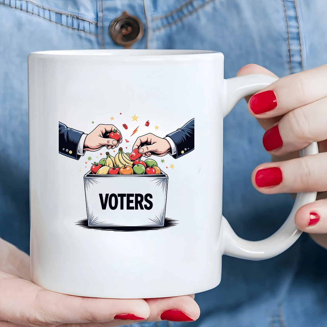 

Sarcastic Cartoon Mug 11OZ Ballot Box Illustration Cup Kids Creative Gift Christmas Office Home Cup