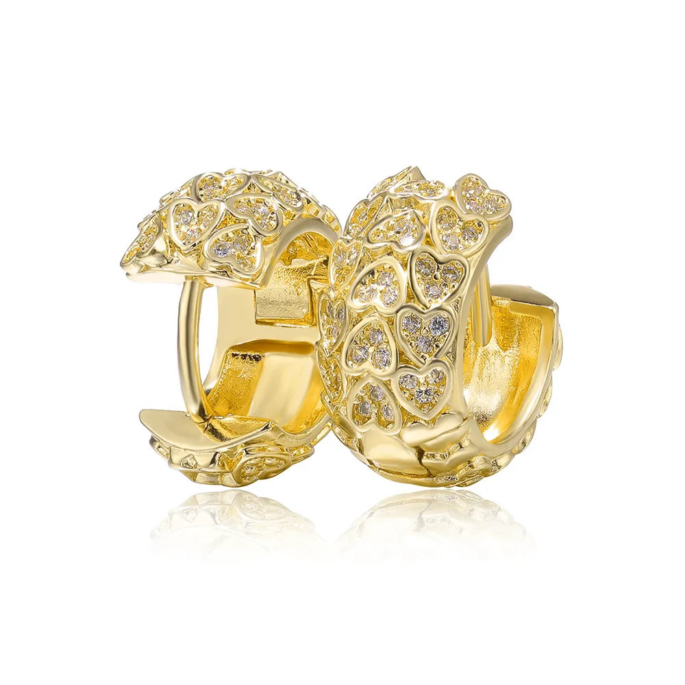 Juya Handgemachte Micro Pflastern Zirkon Gold/Silber Farbe Luxus Hoop Ohrringe Für Frauen Braut Abend Party Schmuck Großhandel – Detail 11