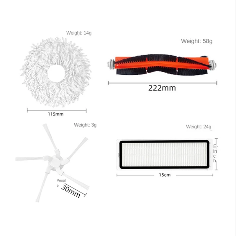 Kit d'accessoires de remplacement pour aspirateur Dreame Bot W10 W10pro, brosse principale, filtre, brosse latérale, vadrouille