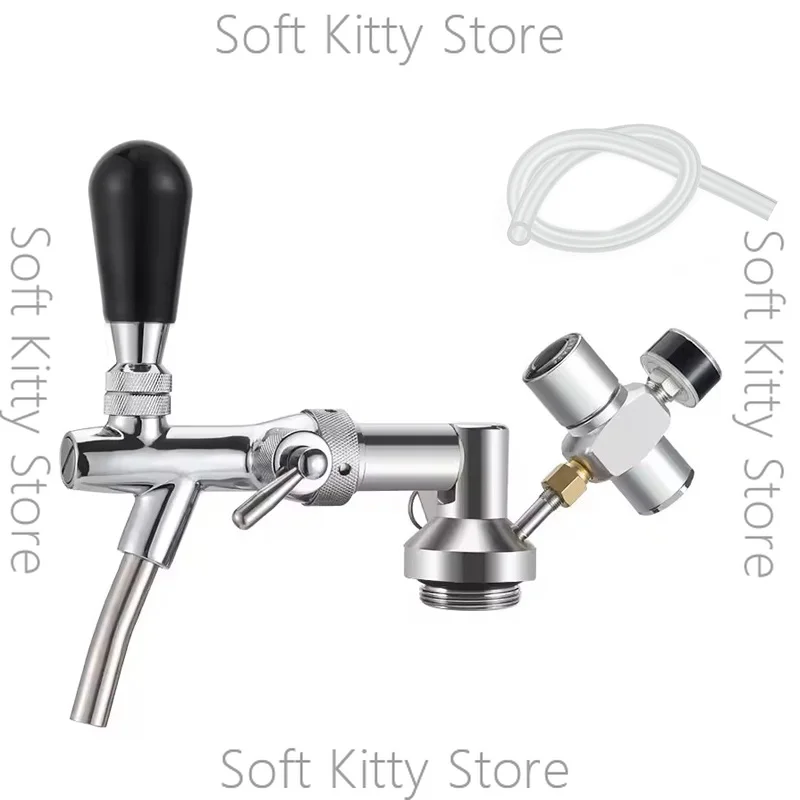 Draft Beer Tap Keg Dispenser,Brew Mini Keg Growler Kit with Beer Faucet,Adjustable Pressure Mini Co2 Regulator,beer barrel spear