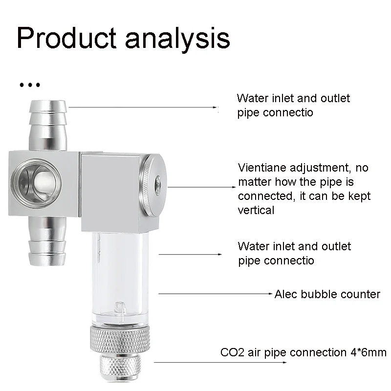 ZRDR Aquarium DIY CO2 Diffuser Fish Tank CO2 External Atomizer Aluminum Alloy CO2 Generator Regulator Accessories CO2 Diffuser