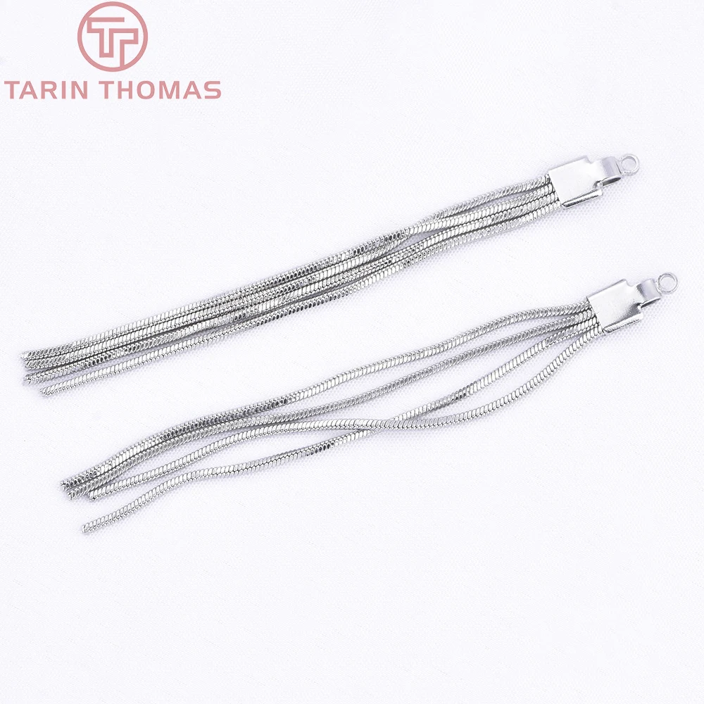 (3749)4PCS Length 65MM Hole 1.5MM 24K Gold Color Plated Brass Earring Lines for DIY Jewelry Making Finding  Accessories