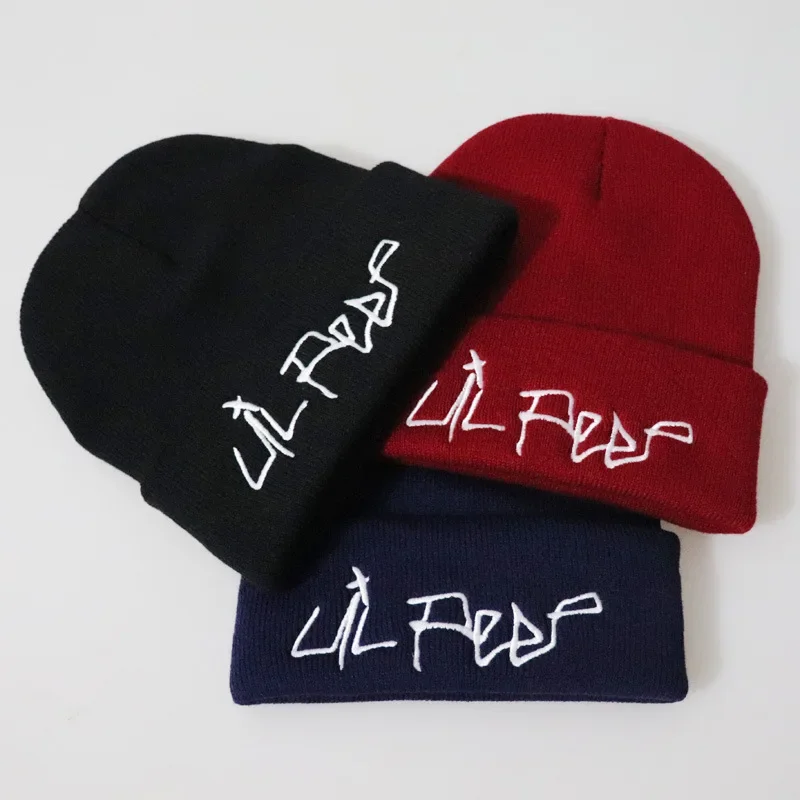 Lil Peep Beanie Embroidery Men Women Knit Cap Knitted Hat Skullies Warm Winter Unisex Ski Hip Hop Hat