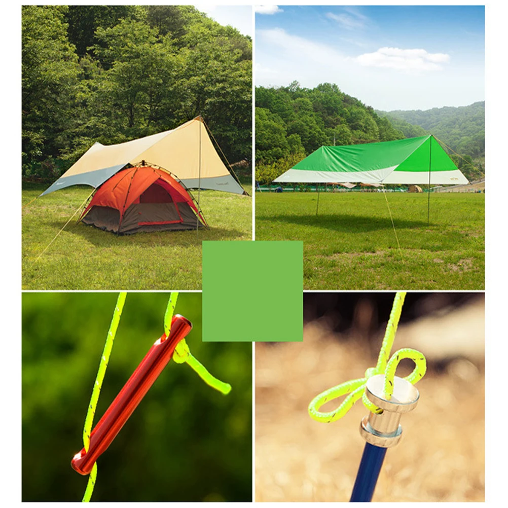 

50M/4mm Outdoor Use Reflective Rope Tent Fixed Rope Guy Lines Bright Color Clothesline Rope for Camping Outdoor (Light Green)