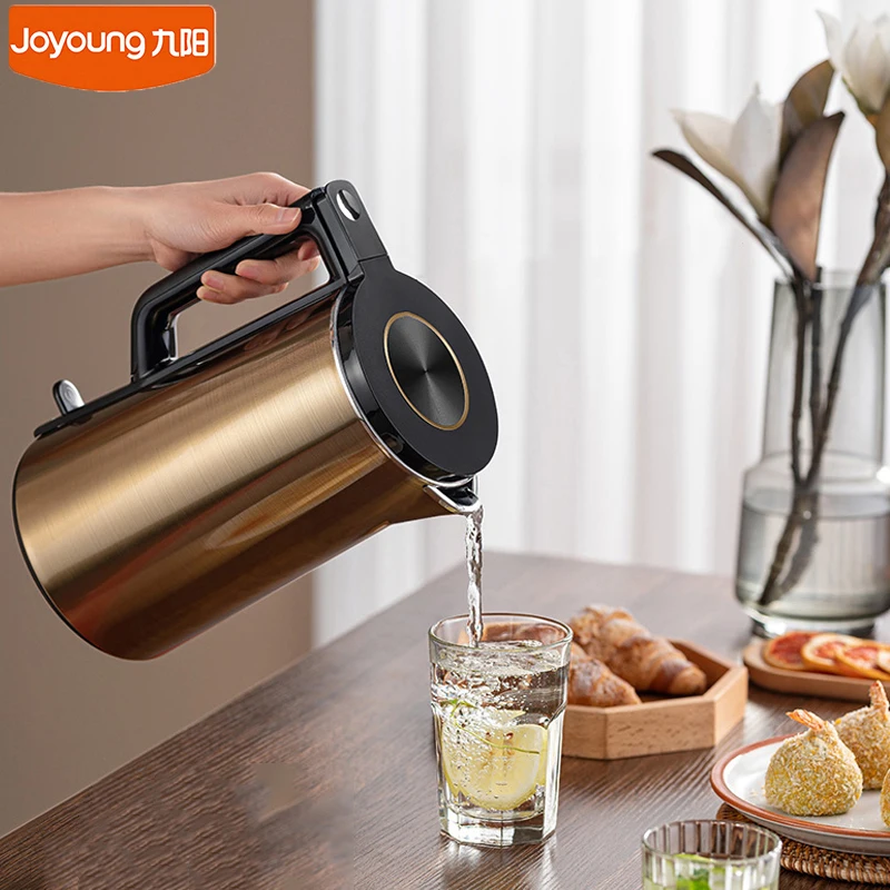 Joyoung Electric Kettle Double Layers Anti-Scalding 2L Stainless Steel Water Boiler 1800W Fast Heating Auto Power-off