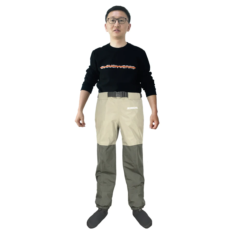 Original Jeerkool Fly Fishing Waders Waist Pants Waterproof Breathable Chest Hunting Wading Pants Rafting Jerseys For Shoe
