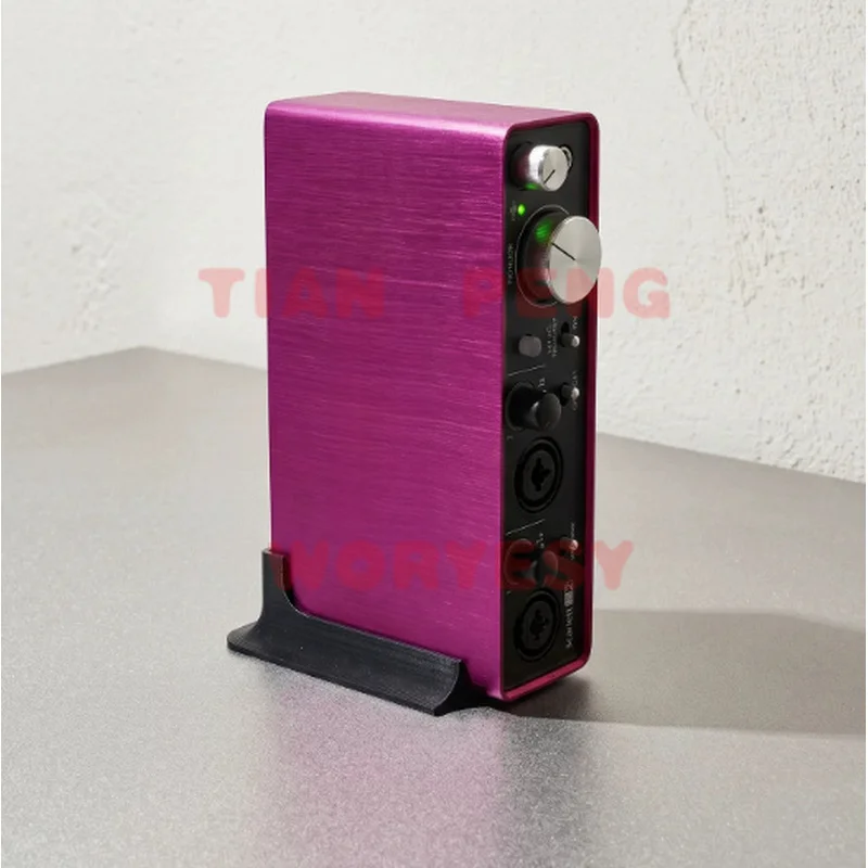 WYORESY precise ergonomic upright stand for Focusrite Scarlett 2i2 2nd Gen fits audio interface realizing tidy desktop placement