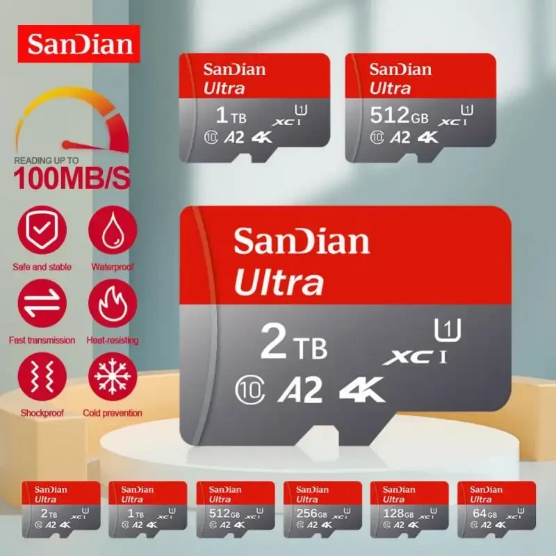 2TB 1TB Hochgeschwindigkeits-Micro-TF-SD-Karte 512GB 256GB 128GB TF-Flash-Speicher karte Treiber Recorder Kamera Cartao de Memory 32GB 128GB