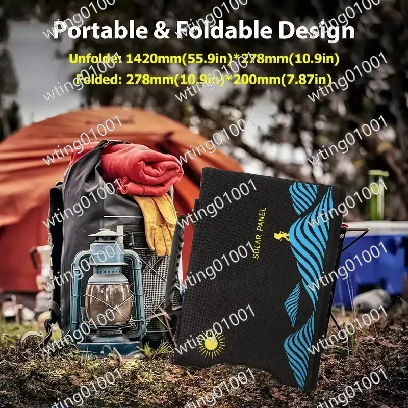 for 60W 100W 4 6 Fold Solar Panel Folding Bag USB DC Output Portable Foldable Solar Charging Device Outdoor Mobile Phone