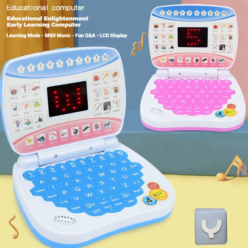Laptop educativo per bambini Computer di apprendimento bilingue Giocattoli elettronici per bambini STEM Sviluppo cognitivo prescolare Regali per bambini