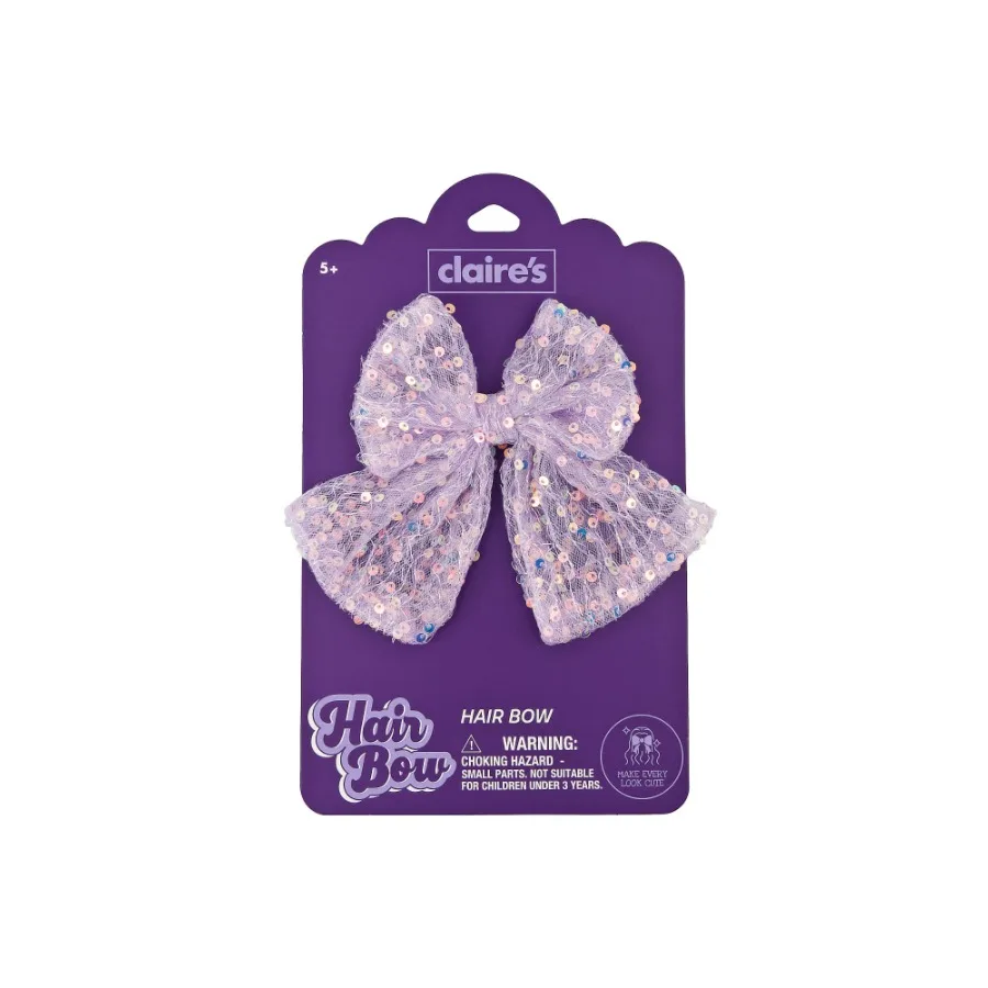 

Hair Jumbo Sequin Bow - Purple