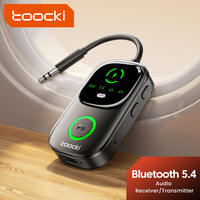 Toocki Audio Receiver Wireless Transmitter Bluetooth 5.4 Adapter 2 in 1 3.5mm AUX Dual Device Adapter For Car Earphones TV