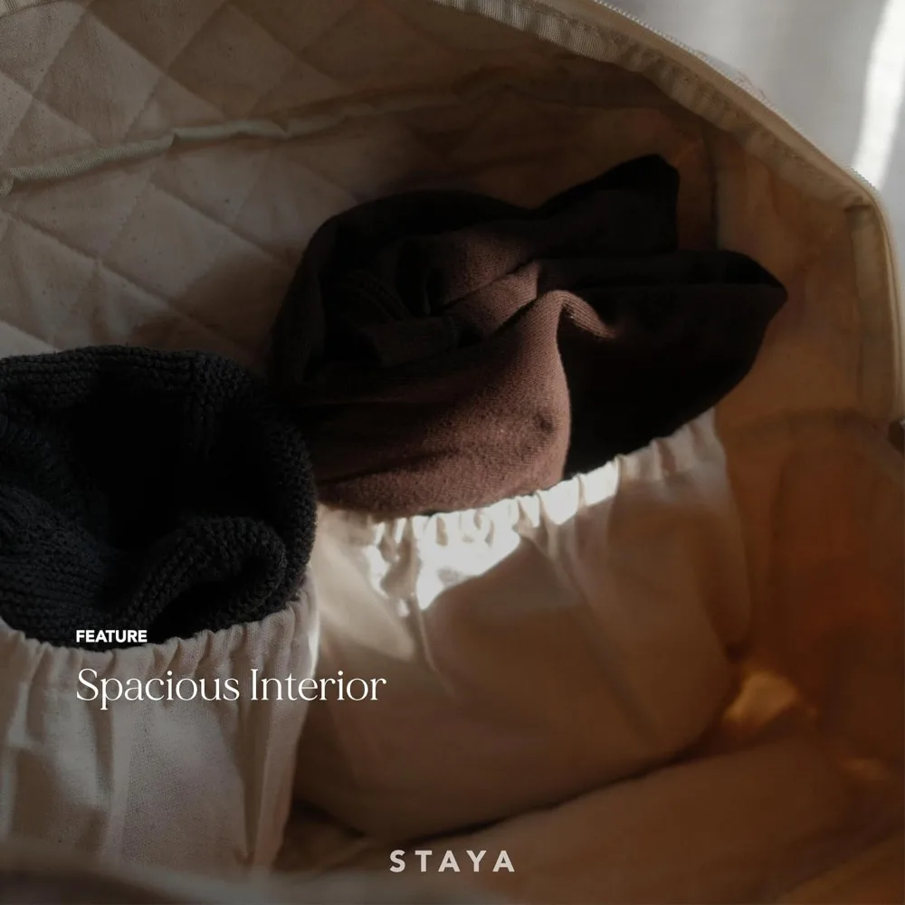 حقيبة نسائية مبطنة لعطلة نهاية الأسبوع - رفيق مثالي للسفر، مثالية لرحلات عطلة نهاية الأسبوع، لون البازلاء الحلوة #6