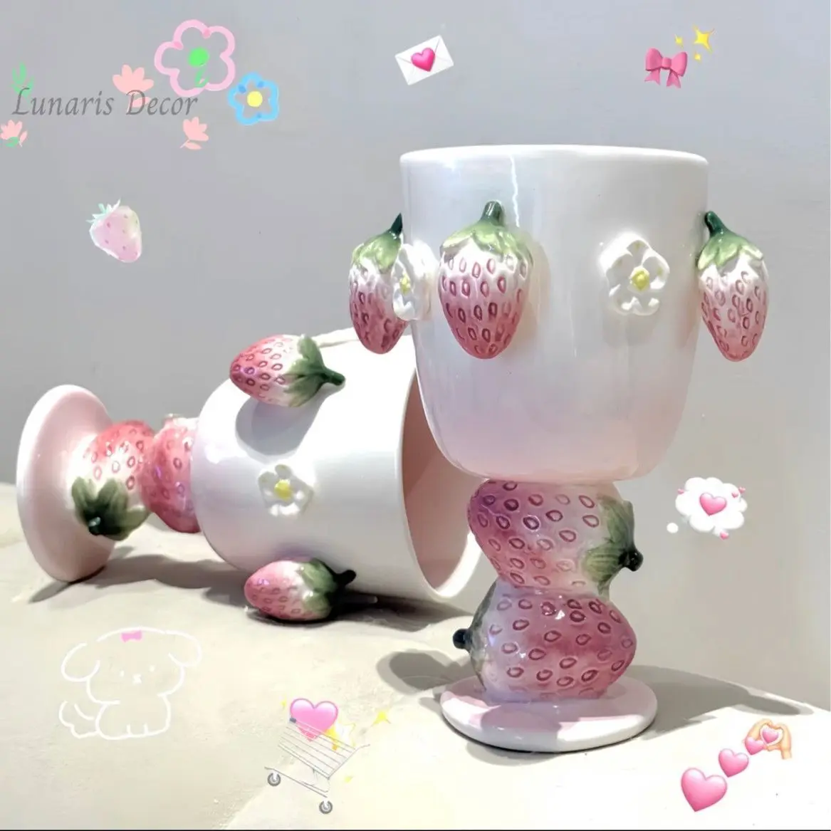 Heavy industry relief hand-painted gradual change of color ceramic water cup large capacity home gift