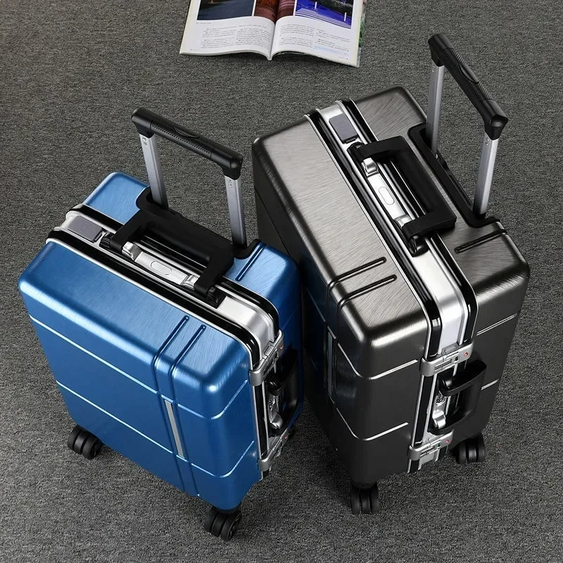 Suitcase Aluminum Frame Unisex Cabin USB Charging 20 Inches Luggage Carry on Travel Bag 22