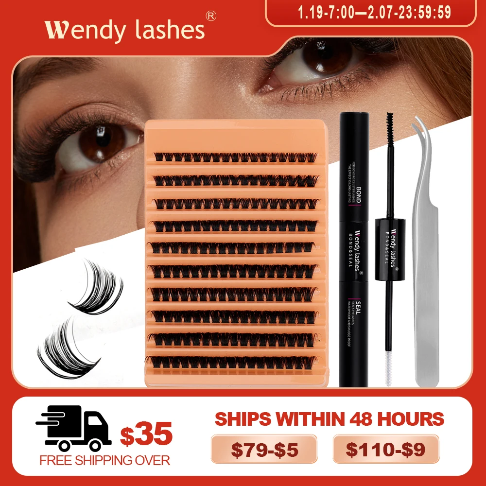 Wendy Lashes Lash Extension Kit Clusters Lash Bond and Seal Makeup tools DIY for gluing Lashes Gluing Glue Accessories