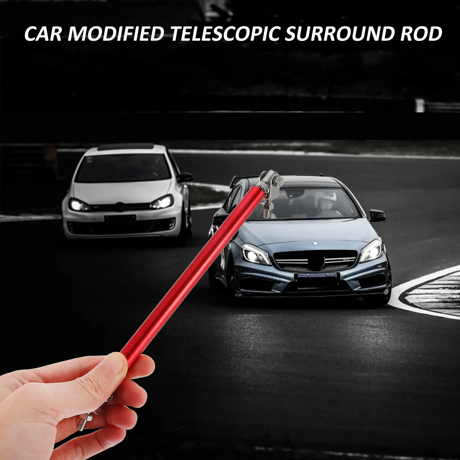 

2Pcs Car Front Bumper Lip Rod Adjustable Aluminum Alloy Stainless Steel Front Bumper Support Splitter Protector