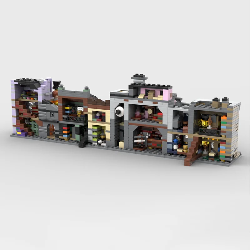 Film popolari Modello Moc Mattoni da costruzione Diagon Alley Modello Tecnologia Blocchi modulari Regali di scene famose Assemblaggio di giocattoli di Natale