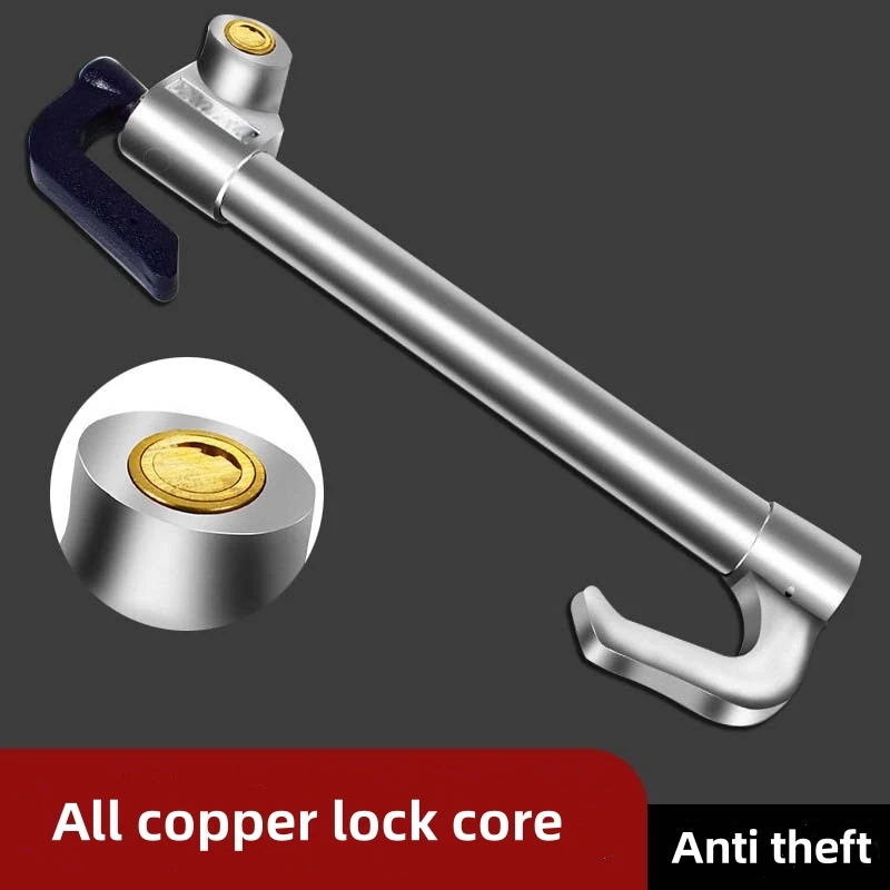 

Металлический замок рулевого колеса, противоугонный замок педали безопасности, выдвижной двойной крючок, замок педали сцепления автомобиля для автомобиля, грузовика, внедорожника