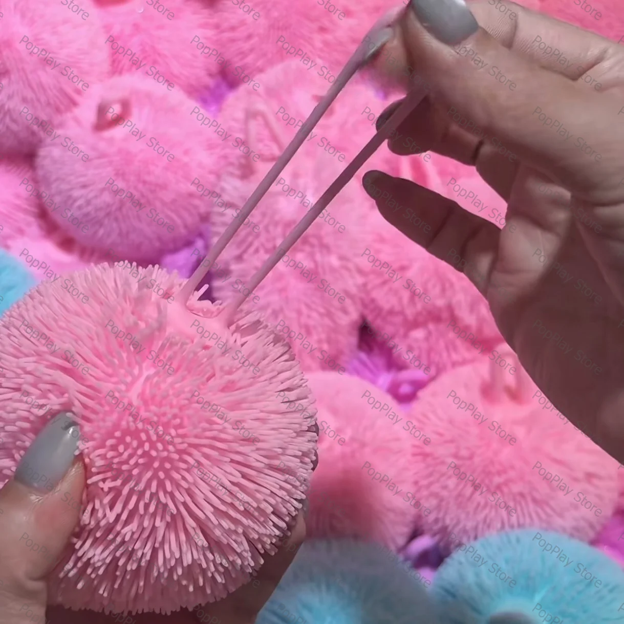Knisternder Stressball, Fidget-Spielzeug, knasender, quetschbarer Ball, runde Blöcke, gefüllt, ASMR, Anti-Stress, Handentspannung, Geschenkspielzeug – Detail 4