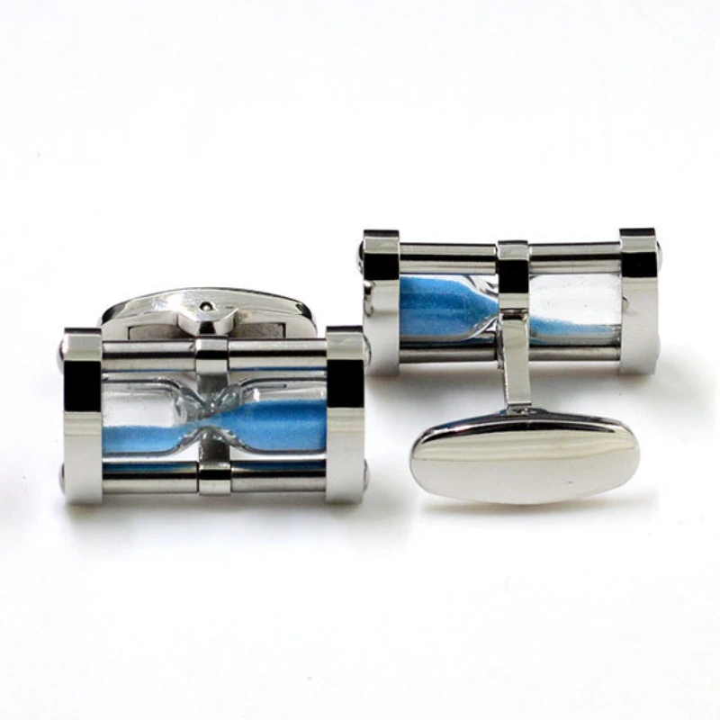 New Stainless Steel Hourglass Style Cufflinks Trendy Men's Wedding Party Clothing Accessories French Shirt Buttons Friend Gifts