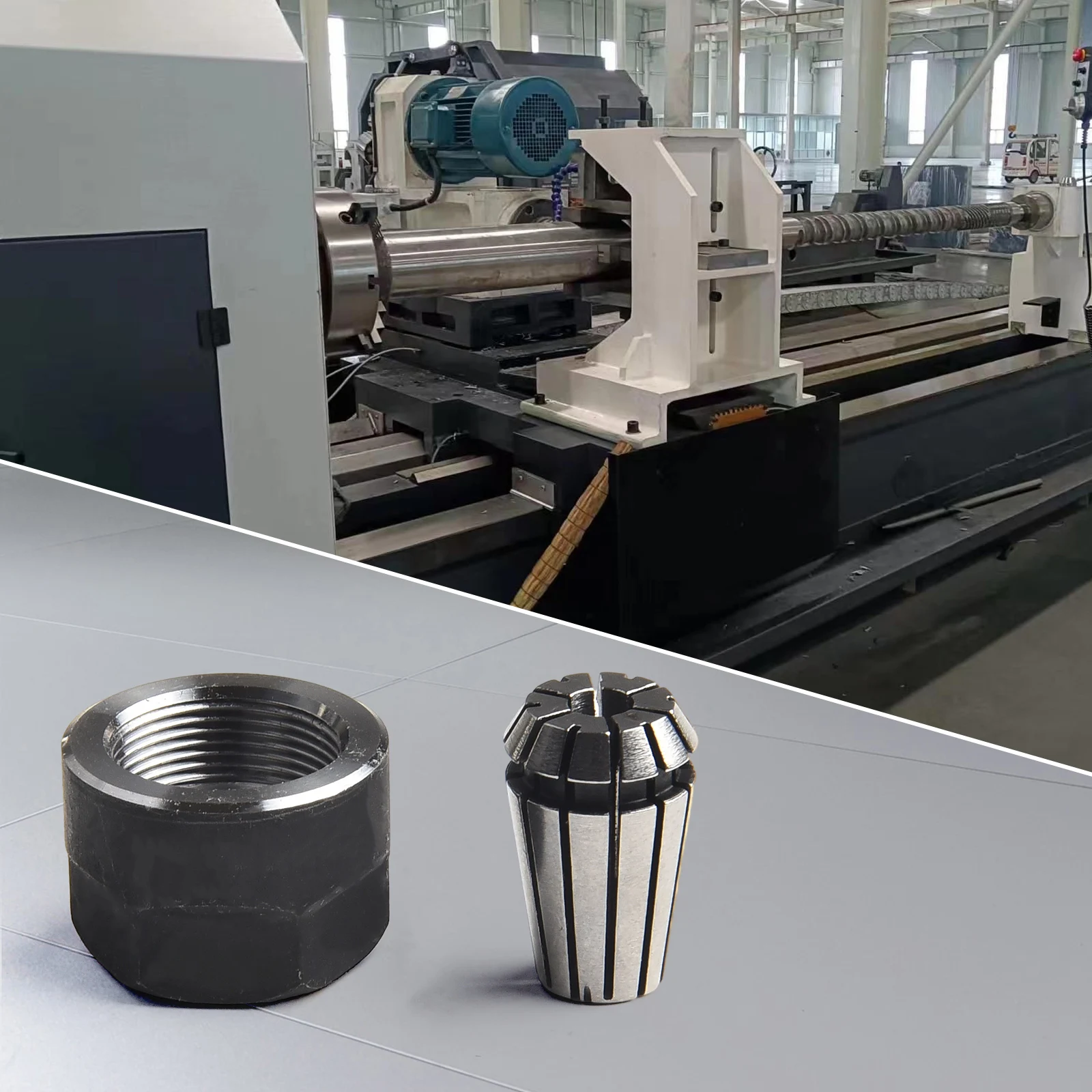 ER11 Chuck and Nut for CNC for lathe and Milling Machines Featuring Spring Steel Material with High Hardness and Clamping