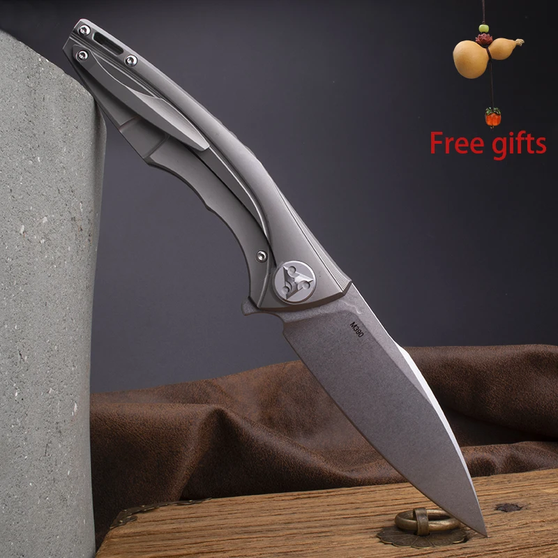 

Premium M390 Blade TC4 Titanium Folding Knife - Outdoor Hunting EDC Pocket Knife for Collectors Camping Gear Tactical Survival T