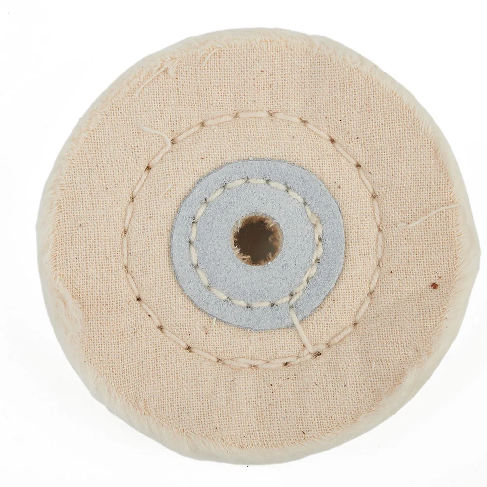 3 Inch Diameter Polishing Wheel with Cloth Layers and Leather Lip for Jewelry Metal Wood Plastic and Glass Polishing Needs